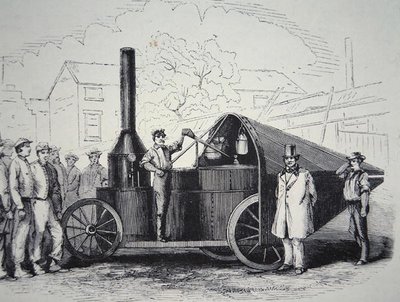 Winans Steam Gun, fångad från konfederationen under det amerikanska inbördeskriget, maj 1861 (litho) av American School