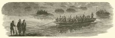 Framryckningen av Sedgwicks kår som korsar Rappahannock, april 1863 av American School
