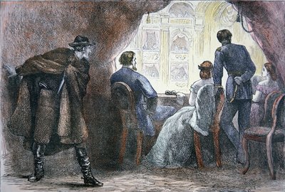Mordet på Abraham Lincoln (1809-65) i lådan på Ford