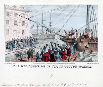 Förstörelsen av te i Boston Harbor, pub av American School
