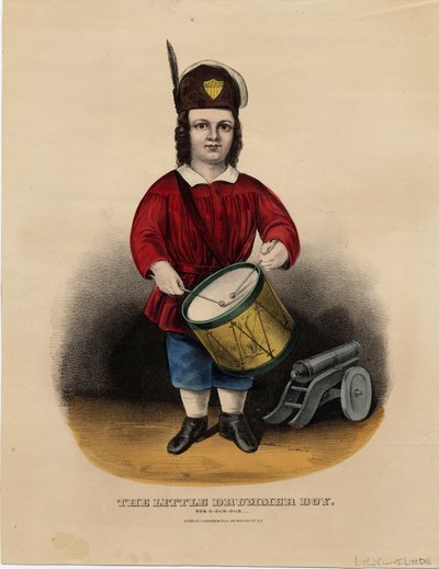 Den lilla trummispojken: rub-a-dub-dub, pub. av Currier & Ives, ca 1860 av American School