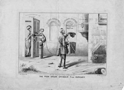Den stackars orgelkvarnen från Ungern, utgiven av T W Strong, New York, ca 1852 av American School
