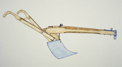 Den stålbladiga plogen (färg litho) av American School