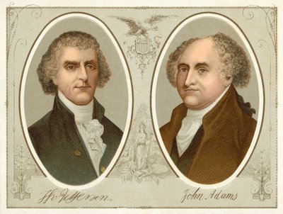 Thomas Jefferson, John Adams (chromolitho) av American School