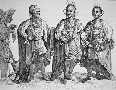 Tre amerikanska Cherokee Chiefs av American School