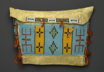 Tipi Bag, från Plains Region, ca 1860-1900 (hud, pärla, metall och hästhår) av American School