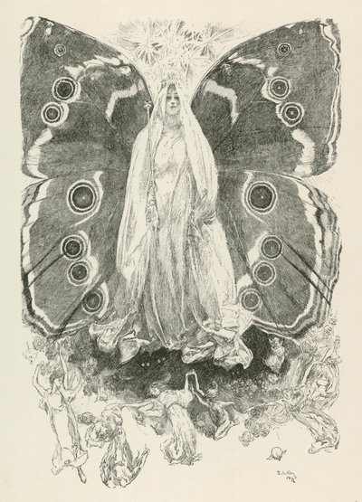 Titania, karaktär från William Shakespeares pjäs En midsommarnattsdröm (gravyr) av American School