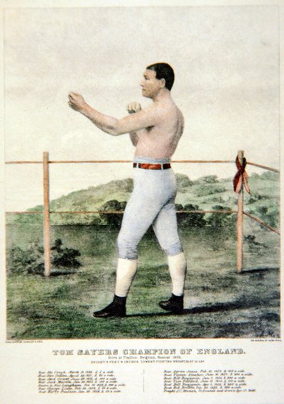 Tom Sayers, från ett tryck av Currier & Ives (lito i färg) av American School