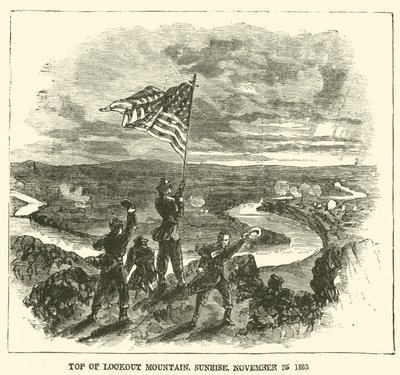 Toppen av Lookout Mountain, soluppgång, 25 november 1863, november 1863 av American School