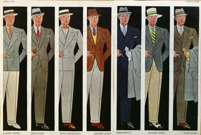 Town and Country Outfits, från Vanity Fair, april 1931 av American School
