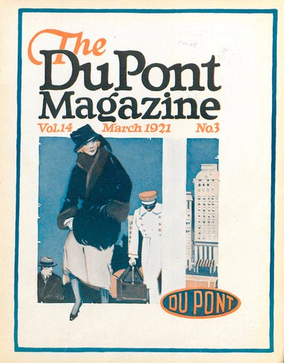 Travellers, framsidan av DuPont Magazine, mars 1921 av American School