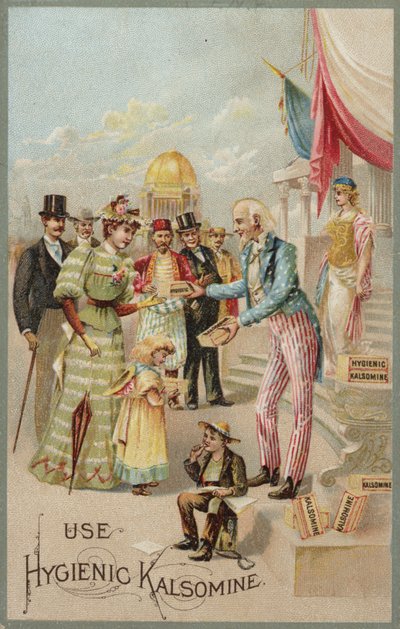 Uncle Sam distribuerar Kalsomine av American School