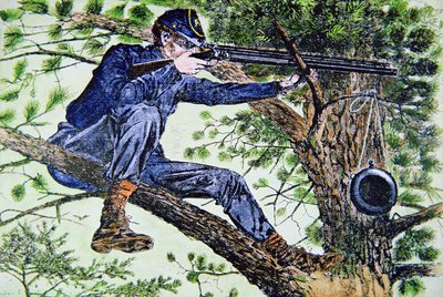 Union Army Sharpshooter med teleskopsikte (lito i färg) av American School