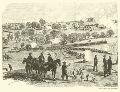 Facklig position nära centrum, slaget vid Gettysburg, 2 juli, juli 1863 av American School
