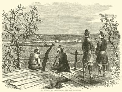Utsikt över Atlanta från signalstationen norr om Chattahoochee, juli 1864 av American School