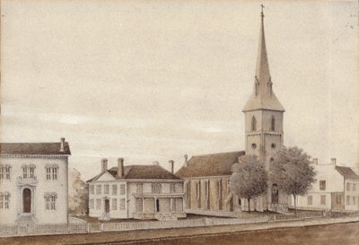 Vy över Petersburg, Virginia (akvarell på papper) av American School