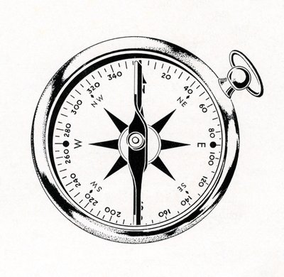 Vintageillustration av en kompass av American School