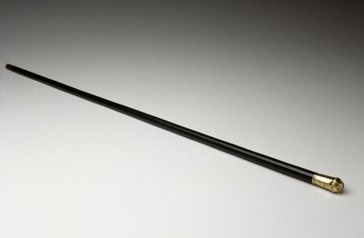 Walking Stick, c. 1862 (guld, oidentifierat trä och infälld kompass) av American School