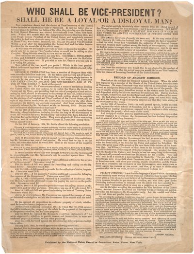 Vem ska bli vice ordförande? George Pendleton vs. Andrew Johnson (val 1864), 1864 av American School