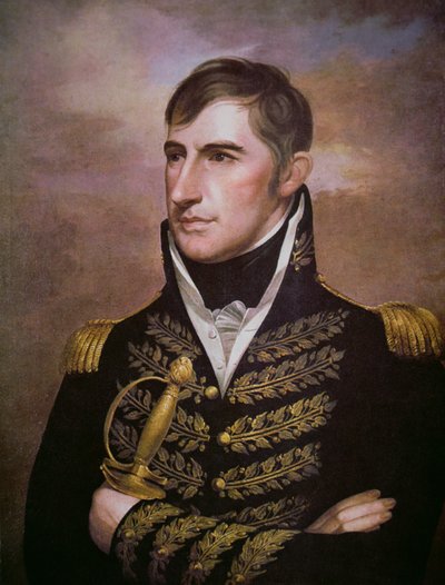 William Henry Harrison (1773-1841) (lito i färg) av American School
