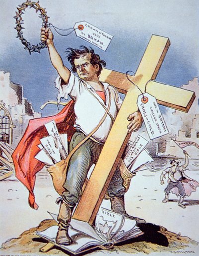 William Jennings Bryan (1860-1925) talar vid en demokratisk konvent i Chicago av American School