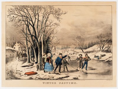 Vintertid, ca 1800-10 (färglitografi) av American School