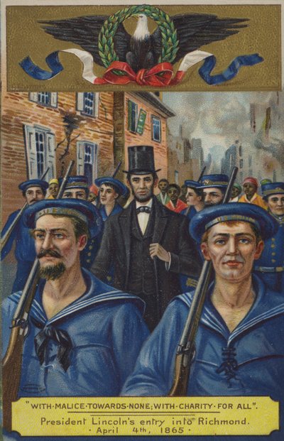 Med illvilja mot ingen; med välgörenhet för alla. President Lincolns inträde i Richmond den 4 april 1865 av American School
