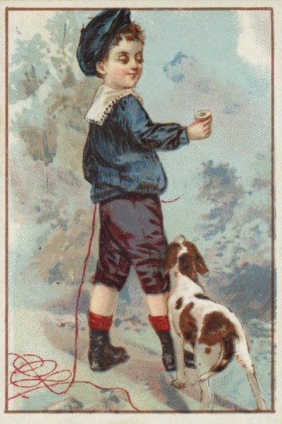Ung pojke med hund av American School