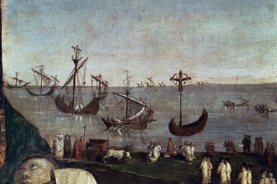 Båtar, detalj från Transport of Holy Face av Amico Aspertini