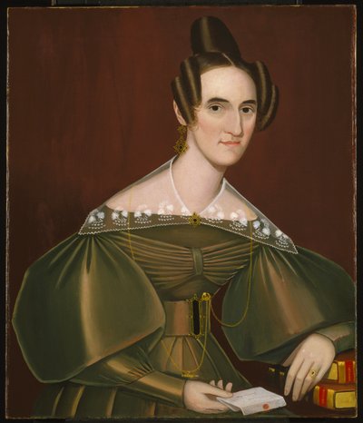 Jeannette Woolley, senare Mrs John Vincent Storm, ca 1838 (olja på duk) av Ammi Phillips