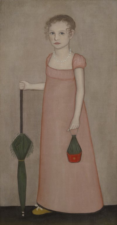 Porträtt av Harriet Campbell, ca 1815 av Ammi Phillips