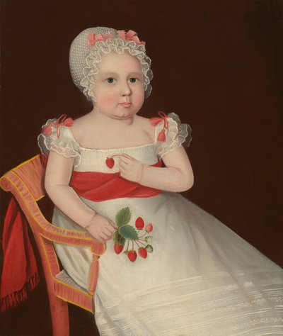 Jordgubbsflickan, ca 1830 (olja på duk) av Ammi Phillips