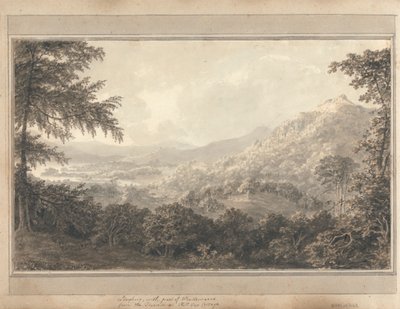 Utsikt i England, Skottland och Wales: Loughrig med en del av Windemere från terrassen på Hill Top Cottage av Amos Green
