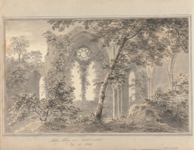 Utsikter i England, Skottland och Wales: Netley Abbey nära Southampton, 24 juli 1804 av Amos Green