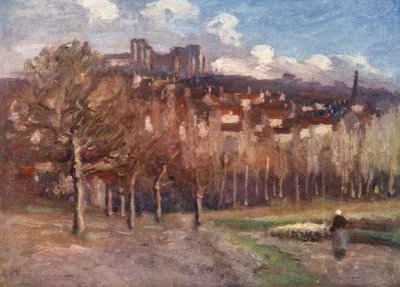 Preuilly-sur-Claise (färglitografi) av Amy B. Atkinson