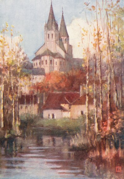 Saint Ours, Loches (färglitografi) av Amy B. Atkinson