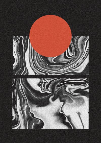 Red Sun Marble Flow av Amy Louise Baker