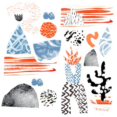 Forms 4, 2015 (digitalt collage) av Amy Louise Evans