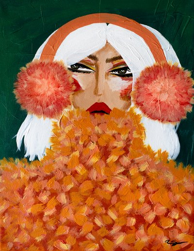 Glamorösa orange öronmuffar av Amy Straley