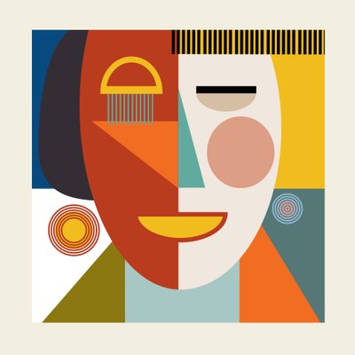 Faces Stripes Minimal-kopia av Ana Rut Bre