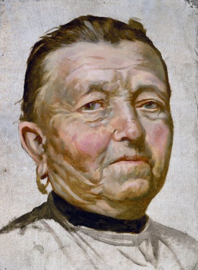 Kvinnans ansikte (olja på duk) av Anacleto Laretto