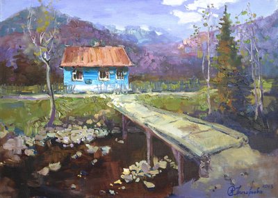 Blue House Mountain Stream av Anastasiia Grygorieva