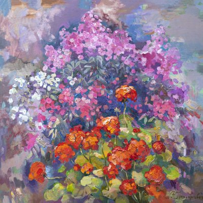 En frodig trädgård i full blom av Anastasiia Grygorieva