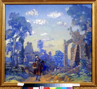 italienska musiker. Målning av Anatolij Afanasyevich Arapov (1876-1949). Olja på duk, 58 x 65 cm av Anatoli Afanasyevich Arapov