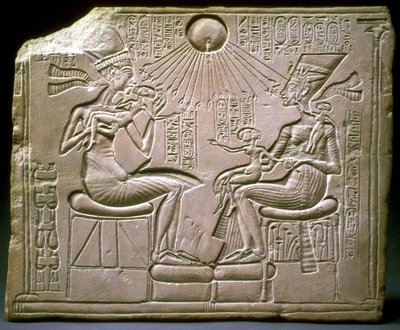 Kungafamiljen: Akhenaten, Nefertiti och deras barn, ca 1350 f.Kr av Ancient Egypt