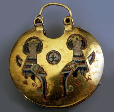 Guldhänge Kolt med Sirin-fåglarna, 1000-1100-talet av Ancient Russian Art
