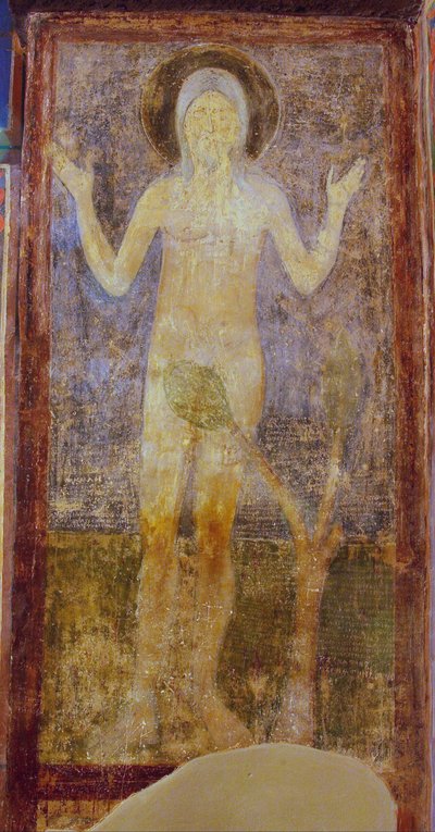 Sankt Onuphrius av Ancient Russian frescos