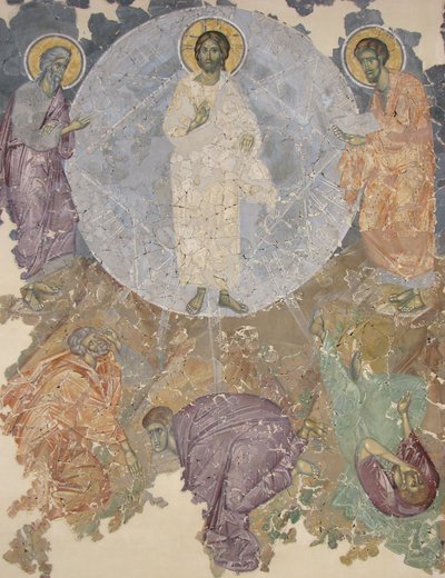 Jesu förvandling, ca 1380 av Ancient Russian frescos