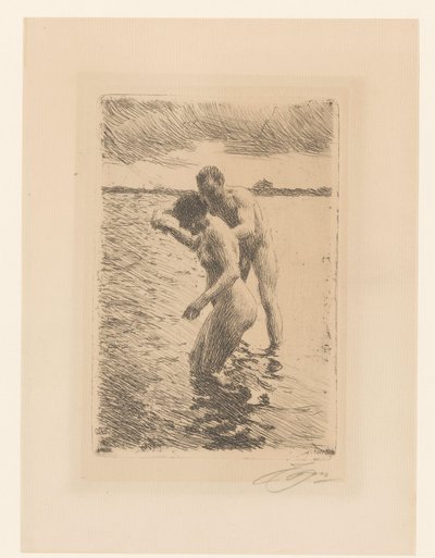 Lagret Pilot - massor av Anders Leonard Zorn (signed by artist)