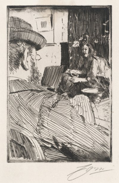 Albert Besnard och hans modell, 1896. av Anders Leonard Zorn